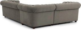 Сив кадифен разтегателен ъглов диван (ляв ъгъл L форма) York Blik – Ropez
