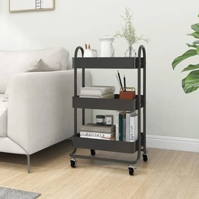 335867 vidaXL Количка на 3 нива, антрацит, 43x34x79 см, стомана