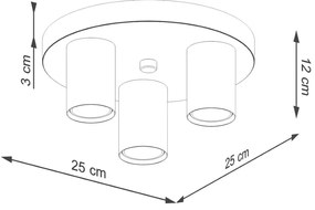 Черно осветително тяло за таван Castro – Sollux