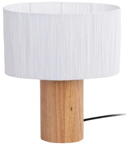 Настолна лампа с абажур от хартиена тъкан в бяло и естествен цвят (височина 30,5 см) Sheer Oval - Leitmotiv