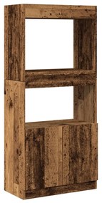 855113 vidaXL Висок шкаф, старо дърво, 63x33x140 см, инженерно дърво