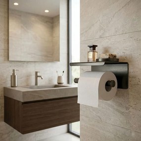 Държач за тоалетна хартия с етажерка 6613 Modern Titan