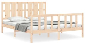 3192236 vidaXL Рамка за легло с табла 5FT King Size масивно дърво