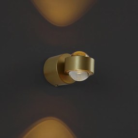 Дизайнерска стенна лампа месинг с LED IP44 - Lens