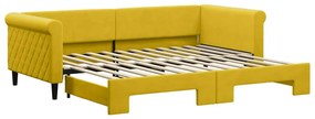 3197776 vidaXL Канапе с изтеглящо разтегателно легло жълто 90x200 см кадифе