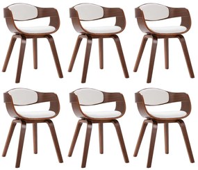 3054815 vidaXL Трапезни столове, 6 бр, извито дърво и изкуствена кожа