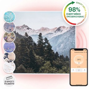 Klarstein Wonderwall Air Art Smart, инфрачервен нагревател, 60 х 60 см, 350 W, апликация, гора
