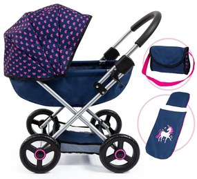 Bayer - Количка за кукли COSY с чанта, одеяло и възглавница Синя 12754AA