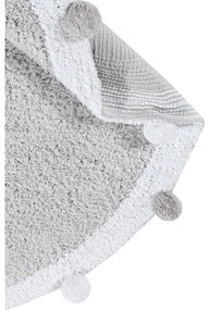 Светлосив ръчно изработен памучен детски килим подходящ за пране ø120 cm Bubbly – Lorena Canals