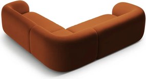 Теракотен кадифен ъглов диван Kate – Micadoni