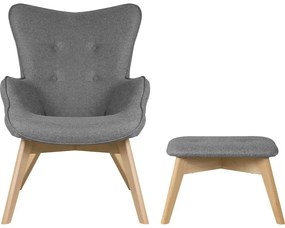 Сив фотьойл с табуретка Niko – Ropez