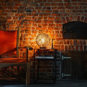 Арт Деко Златна Настолна Лампа с Черно - Маро