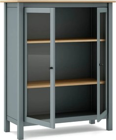 Витрина сиво-зелена от масивен бор 90x110x40 cm Misti – Marckeric