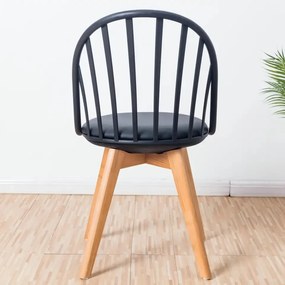 Кухненски стол Aluna-черен (4) парчета