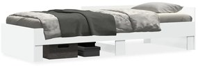 849593 vidaXL Рамка за легло, бяла, 75x190 см, инженерно дърво