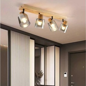 Brilagi - Точково осветително тяло HYGGE 4xE14/15W/230V дърво/опушено