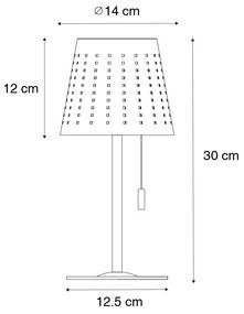 Комплект от 2 настолни лампи черни с LED 3-степенна димираща презареждаща и слънчева - Ferre