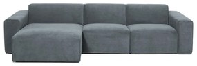 Сив ъглов диван от рипсено кадифе (ляв ъгъл) Sting – Scandic