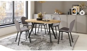 ФИОРА Светлосиво Таупе (тъкан Басэл 34)  - МОДЕРЕН ТАПИЦИРАН СТОЛ ЛОФТ ЗА ДНЕВНА/ ТРАПЕЗАРИЯ