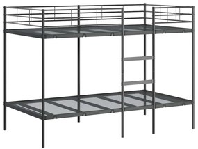 42000324 vidaXL Двуетажно легло без матрак Черно 100x200 cm Стомана