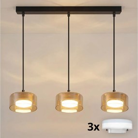 Brilagi - LED Полилей на кабел AURA LUX 3xGX53/30W/230V черен/златен