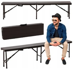 Сгъваема пейка за кетъринг 180 см - кафява