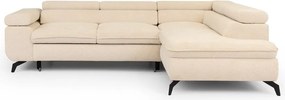 Кремав шенилов ъглов диван (десен ъгъл L форма) Marbeya – Ropez