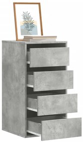 852864 vidaXL Ъглов скрин с чекмеджета бетонно сив 40x41x76cм инженерно дърво