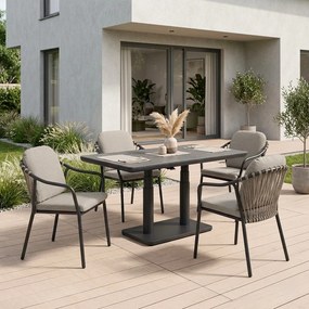 Светлокафяв метален градински стол Edvige – Bizzotto