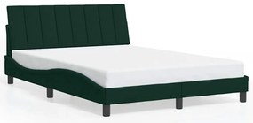 3207840 vidaXL Рамка за легло без матрак Hanko, тъмнозелена, 120x200 см, кадифе
