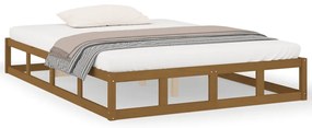 820819 vidaXL Рамка за легло, меденокафява, масивно дърво, 200x200 см