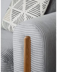 Сив сгъваем/с място за съхранение диван от рипсено кадифе 244 cm Arcadova – ELTAP