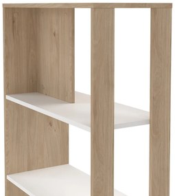 Етажерка за книги в дъбов декор в бял и естествен цвят 80x205 cm Sign - Tvilum