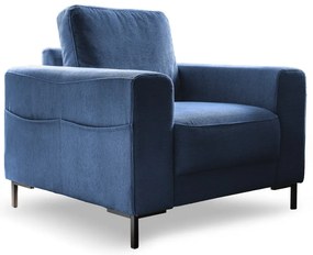 Тъмносиньо кресло от рипсено кадифе Lofty Lilly – Miuform