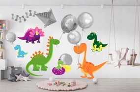 Весел цветен стикер за стена с динозавър 60 x 120 cm