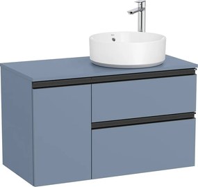 Конзолен шкаф за баня A851502548 с две чекмеджета за десен умивалник върху плот , 90х46х53.7см