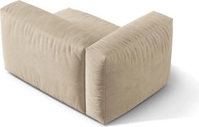 Бежов кадифен модул за диван (ляв ъгъл) Martina – Micadoni