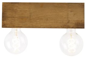 Ръстичен таванен прожектор винтидж дърво 2-светлина - Bloc