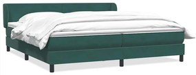 3317376 vidaXL Box Spring легло с матраци Тъмно зелено 200x210 cm кадифе