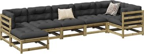 3299544 vidaXL Градински комплект диван от 7 части, импрегниран бор