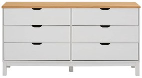 Бял нисък скрин от масивен бор 150x75 cm Post – Støraa