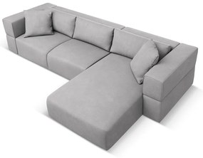 Светлосив ъглов диван, десен ъгъл Esther – Milo Casa