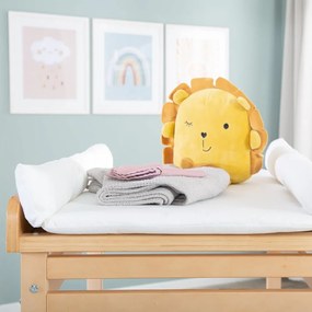 Маса за повиване от декор от бреза в бял и естествен цвят Baby Pool – Roba