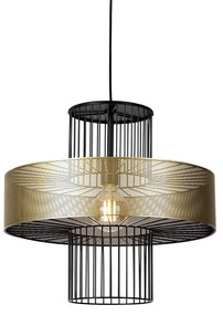 Интелигентен висящ аплик златен с черен 50 см с Wi-Fi G95 - Tess