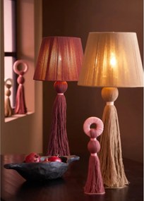 Настолна лампа в тухлен цвят с текстилен абажур (височина 58 cm) Espino – Light &amp; Living