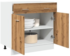 856093 vidaXL Шкаф с чекмеджета "Lyon", дъб Artisan, 80x46x81,5 см, инженерно дърво