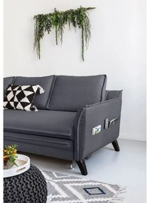 Антрацитен ъглов разтегателен диван, ляв ъгъл Charming Charlie - Miuform