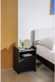 Черно нощно шкафче с рафтове Toopt – noo.ma