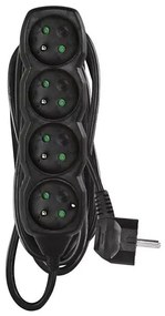 Удължител 4-извода 5м, черен