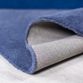 Син ръчно изработен вълнен кръгъл килим ø 150 cm Mia Segment – Flair Rugs